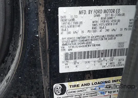 2014 Ford Expedition Xlt z USA, uszkodzony, nr VIN 1FMJU1H53EEF18396